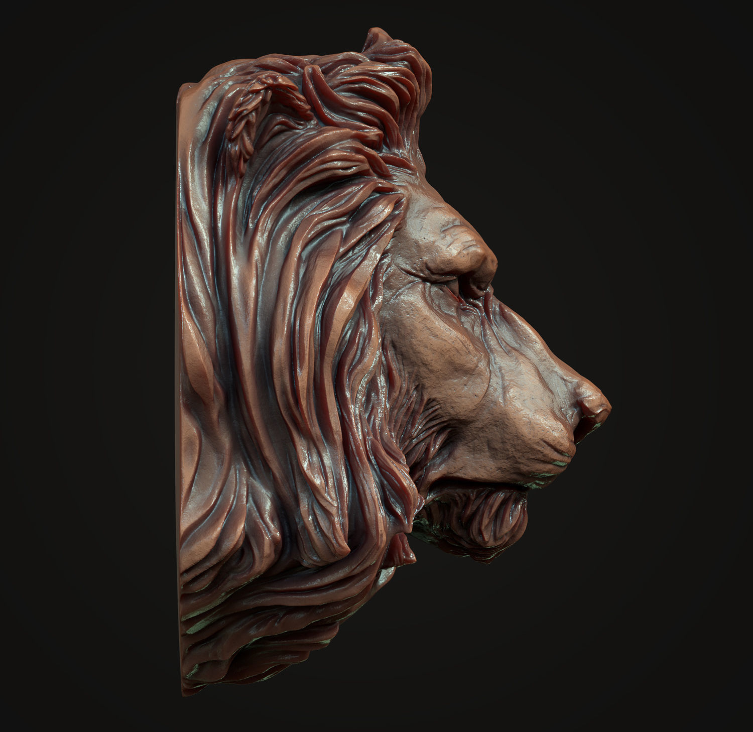 Lion Head Pendant 2 3d print model 3D print model_10
