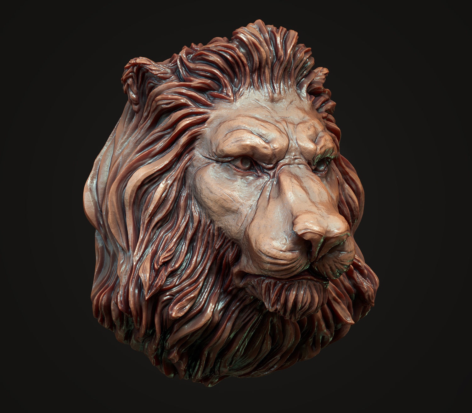 Lion Head Pendant 2 3d print model 3D print model_8