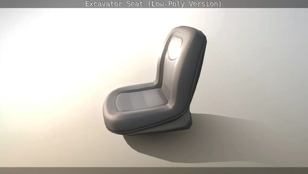 Excavator Seat - Low-Poly Version Low-poly 3D model_0