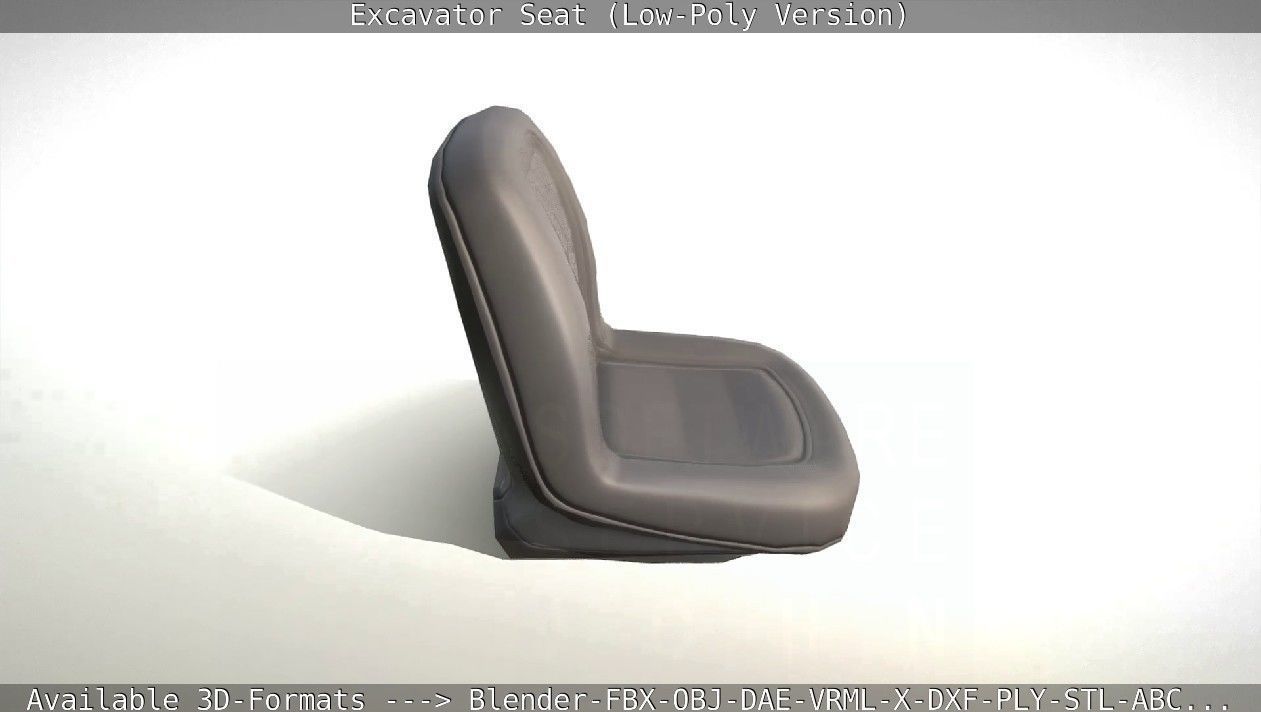 Excavator Seat - Low-Poly Version Low-poly 3D model_4
