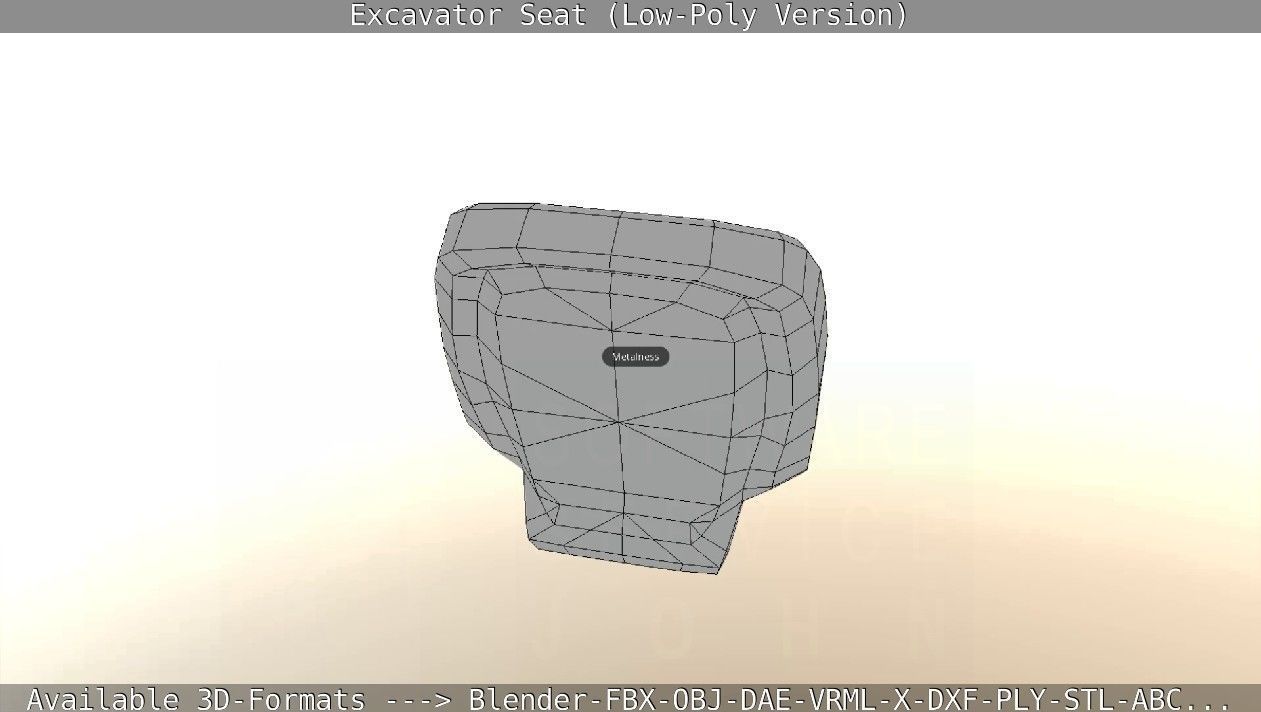 Excavator Seat - Low-Poly Version Low-poly 3D model_16