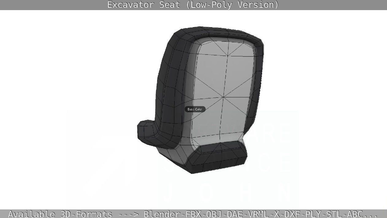 Excavator Seat - Low-Poly Version Low-poly 3D model_27