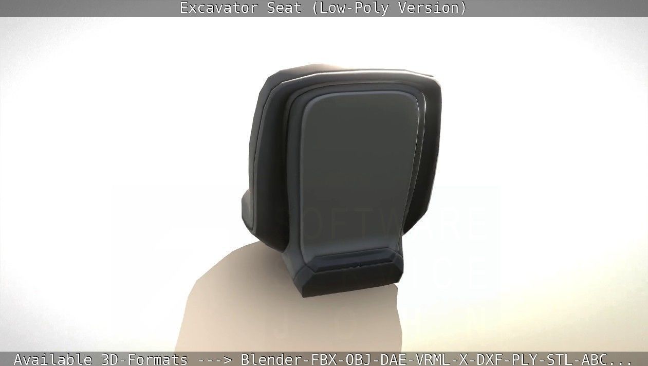 Excavator Seat - Low-Poly Version Low-poly 3D model_3