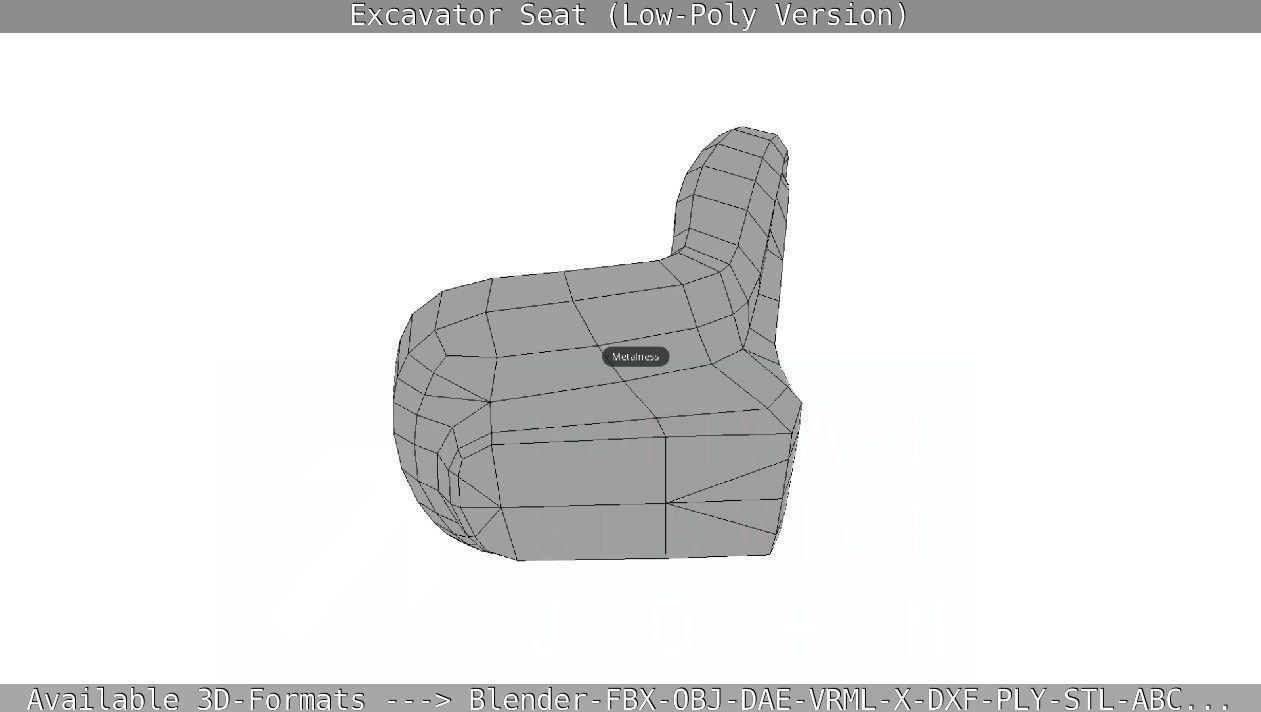 Excavator Seat - Low-Poly Version Low-poly 3D model_20