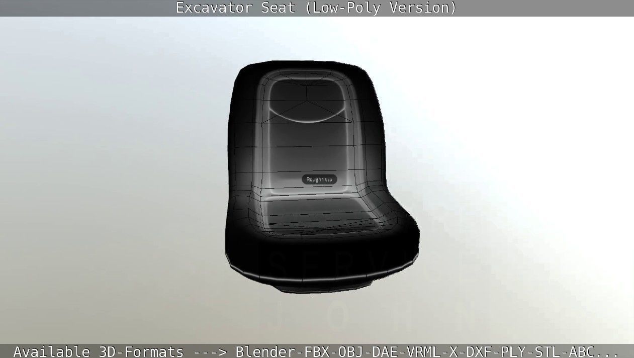 Excavator Seat - Low-Poly Version Low-poly 3D model_29