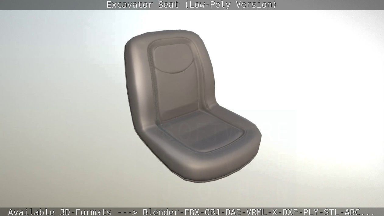 Excavator Seat - Low-Poly Version Low-poly 3D model_5