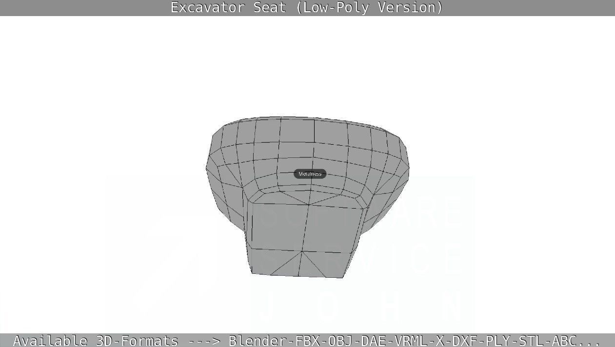 Excavator Seat - Low-Poly Version Low-poly 3D model_19
