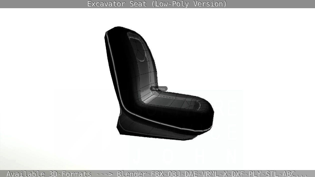 Excavator Seat - Low-Poly Version Low-poly 3D model_28