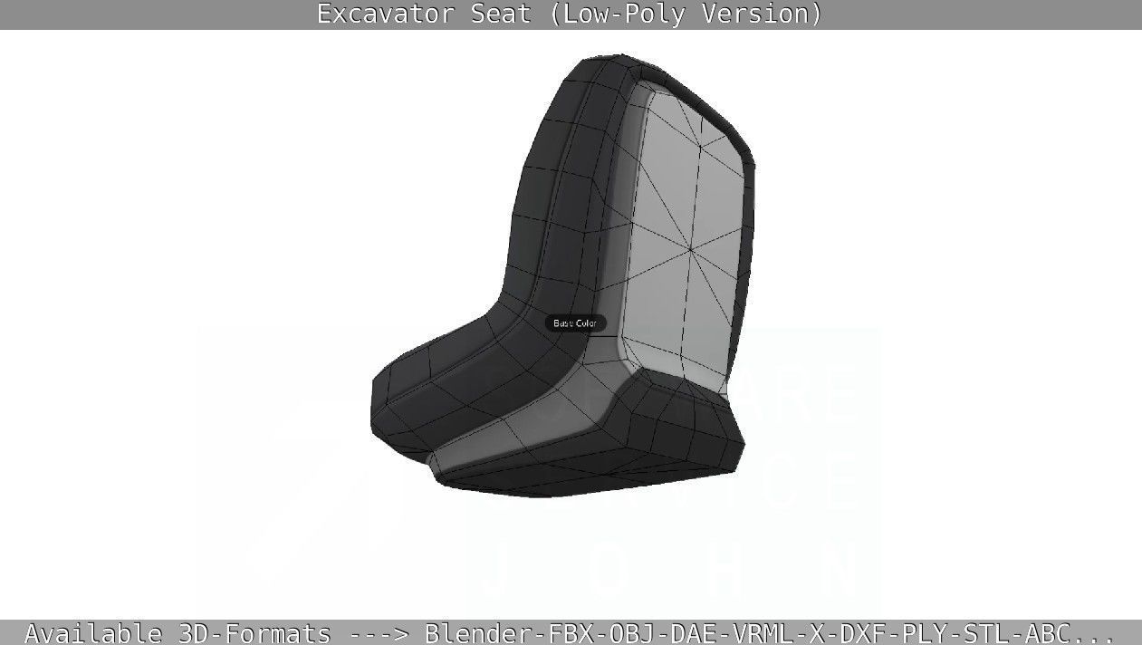 Excavator Seat - Low-Poly Version Low-poly 3D model_21
