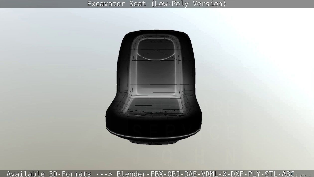 Excavator Seat - Low-Poly Version Low-poly 3D model_30