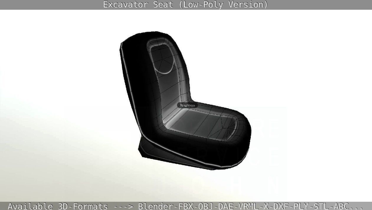 Excavator Seat - Low-Poly Version Low-poly 3D model_10