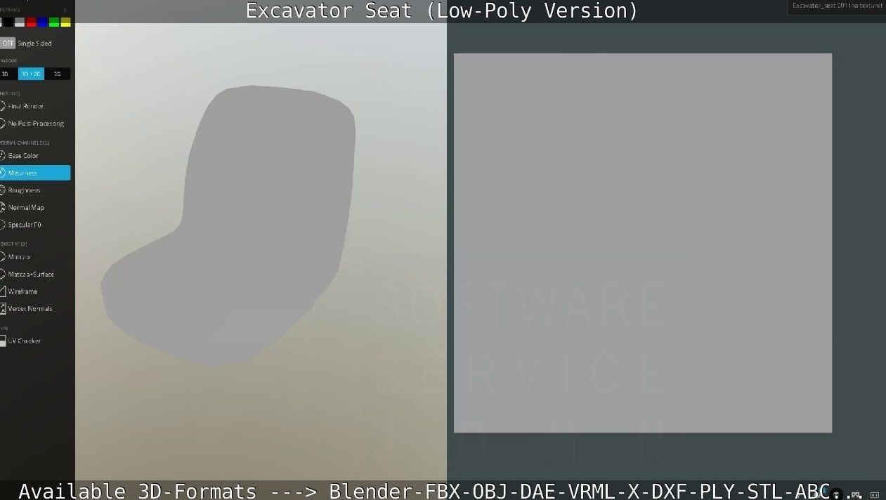 Excavator Seat - Low-Poly Version Low-poly 3D model_53