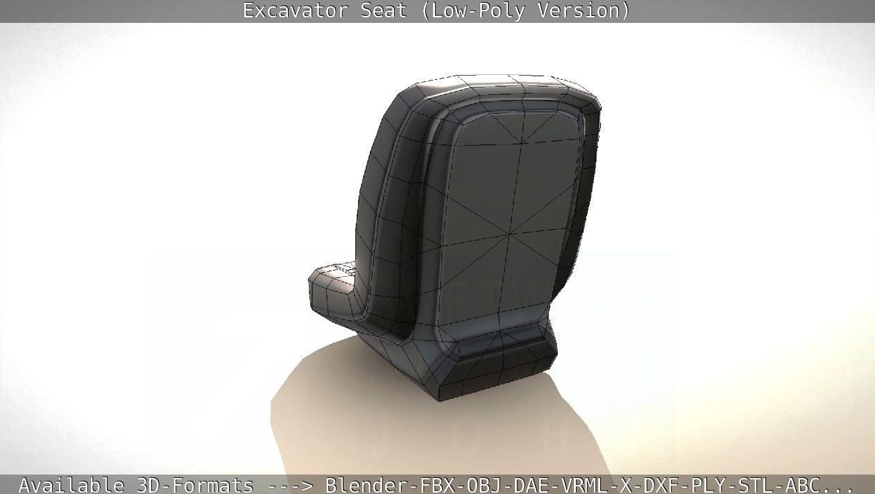 Excavator Seat - Low-Poly Version Low-poly 3D model_8