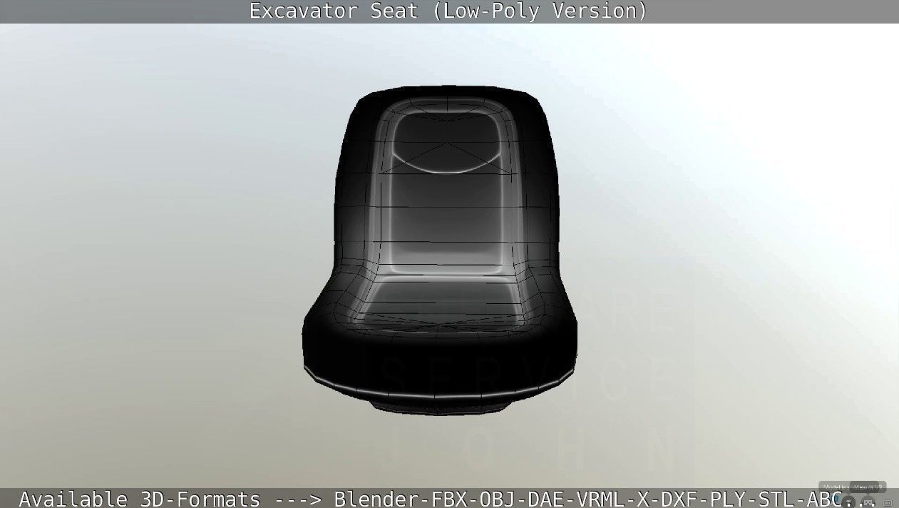 Excavator Seat - Low-Poly Version Low-poly 3D model_31