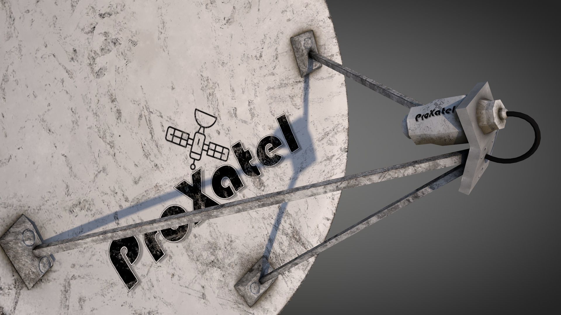 Old Satellite Dishes Low-poly 3D model_5