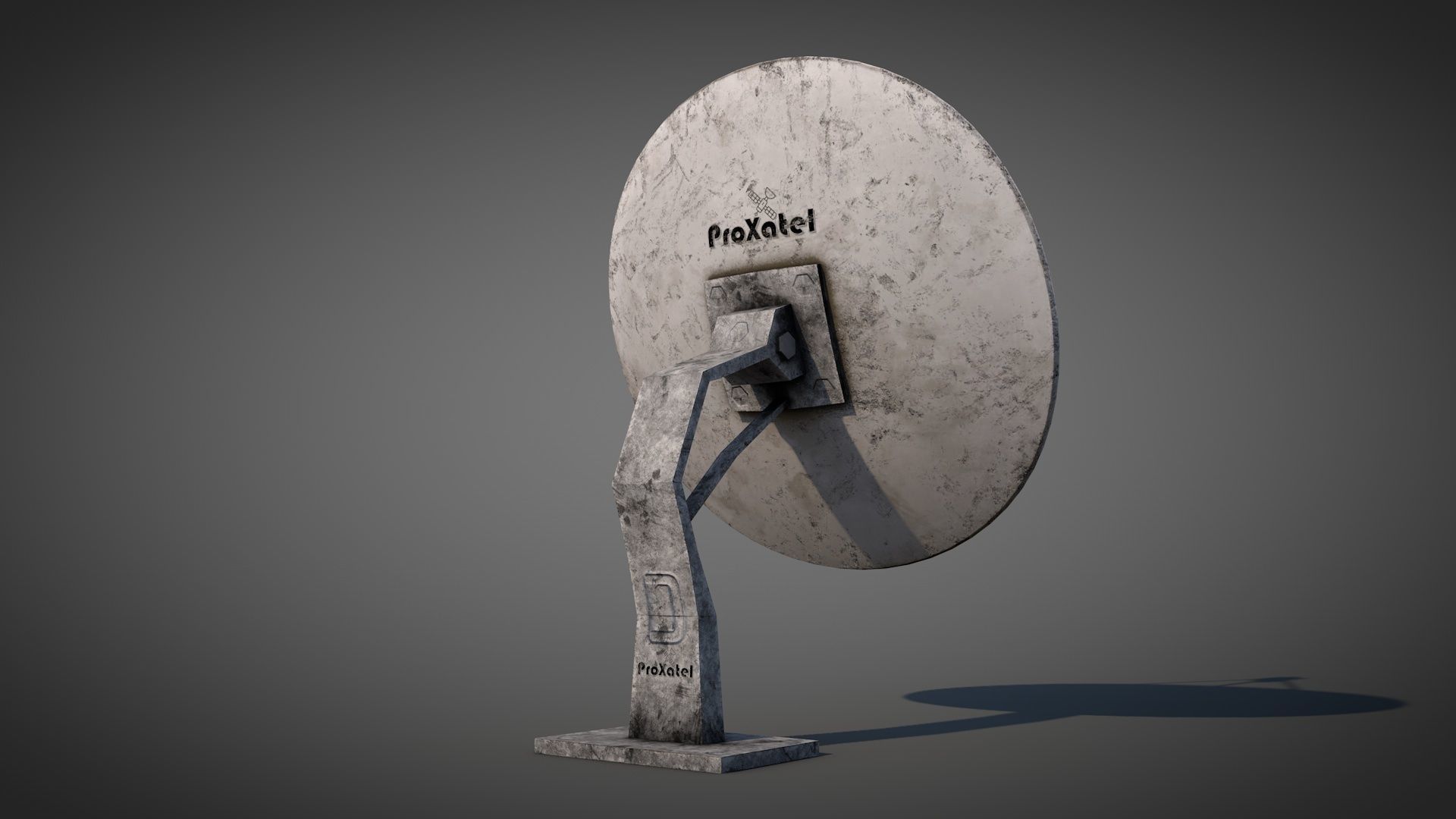 Old Satellite Dishes Low-poly 3D model_3