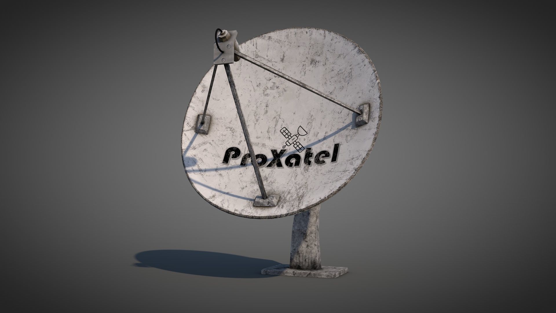 Old Satellite Dishes Low-poly 3D model_2