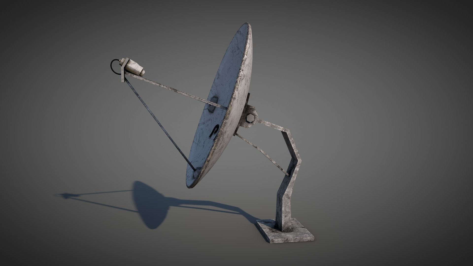 Old Satellite Dishes Low-poly 3D model_4