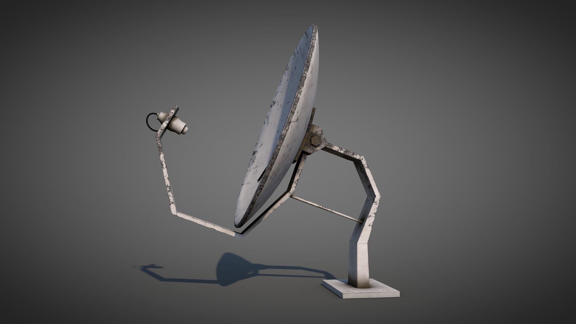 Old Satellite Dishes Low-poly 3D model_9