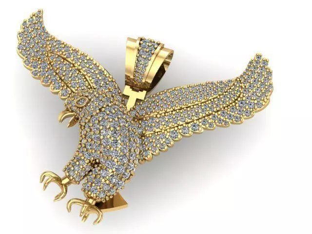 Eagle Pave Diamond Necklaces 3D print model