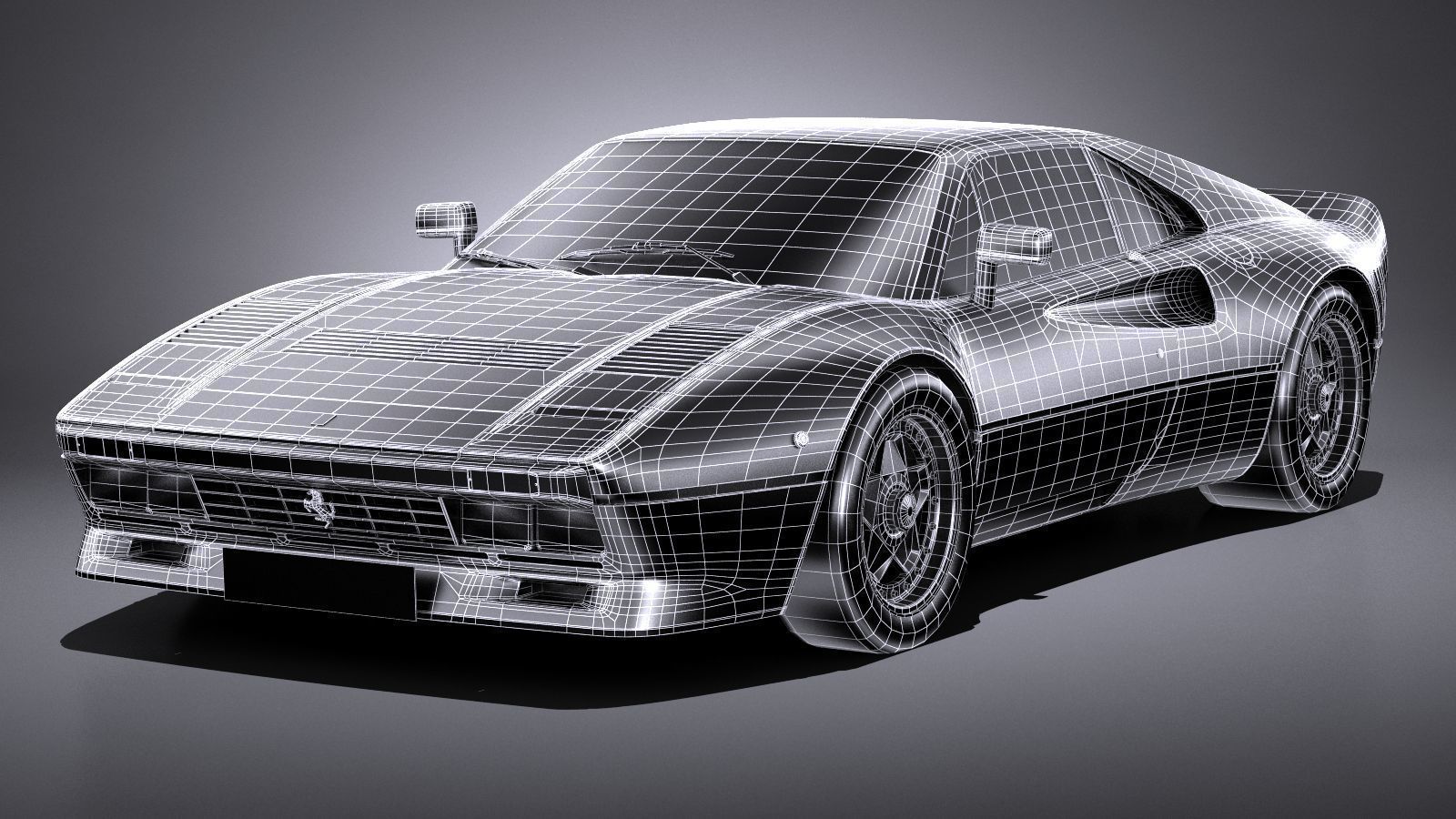 HQ LowPoly Ferrari 288 GTO 1984-1987 Low-poly 3D model_12