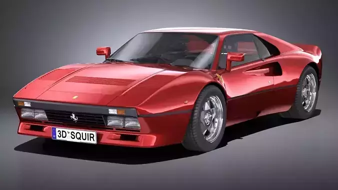 HQ LowPoly Ferrari 288 GTO 1984-1987 Low-poly 3D model