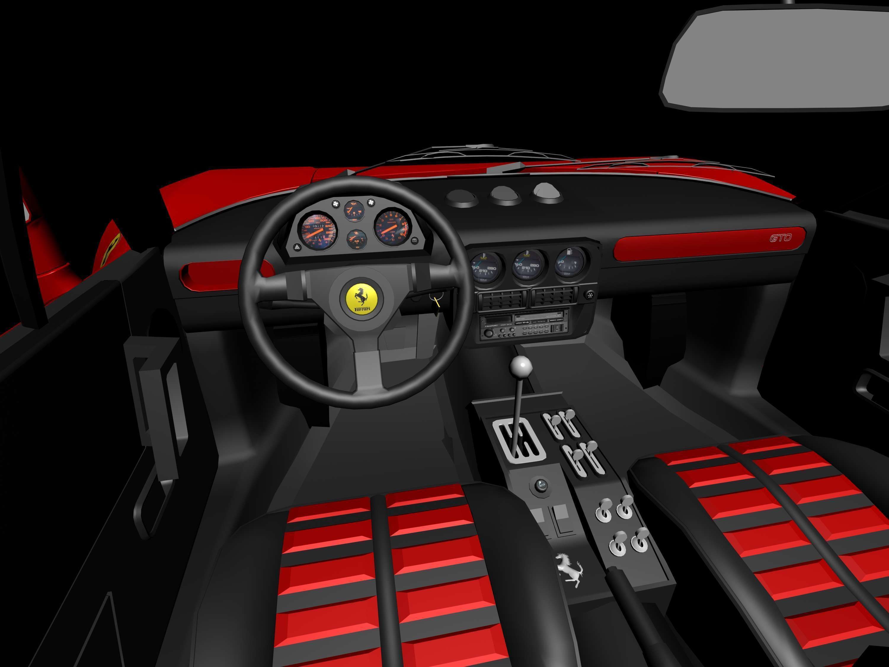 HQ LowPoly Ferrari 288 GTO 1984-1987 Low-poly 3D model_16