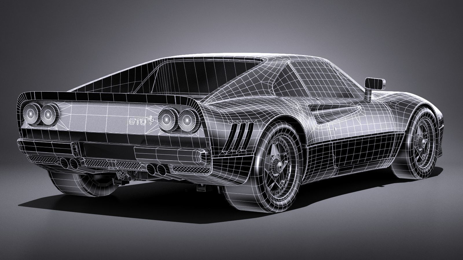 HQ LowPoly Ferrari 288 GTO 1984-1987 Low-poly 3D model_15
