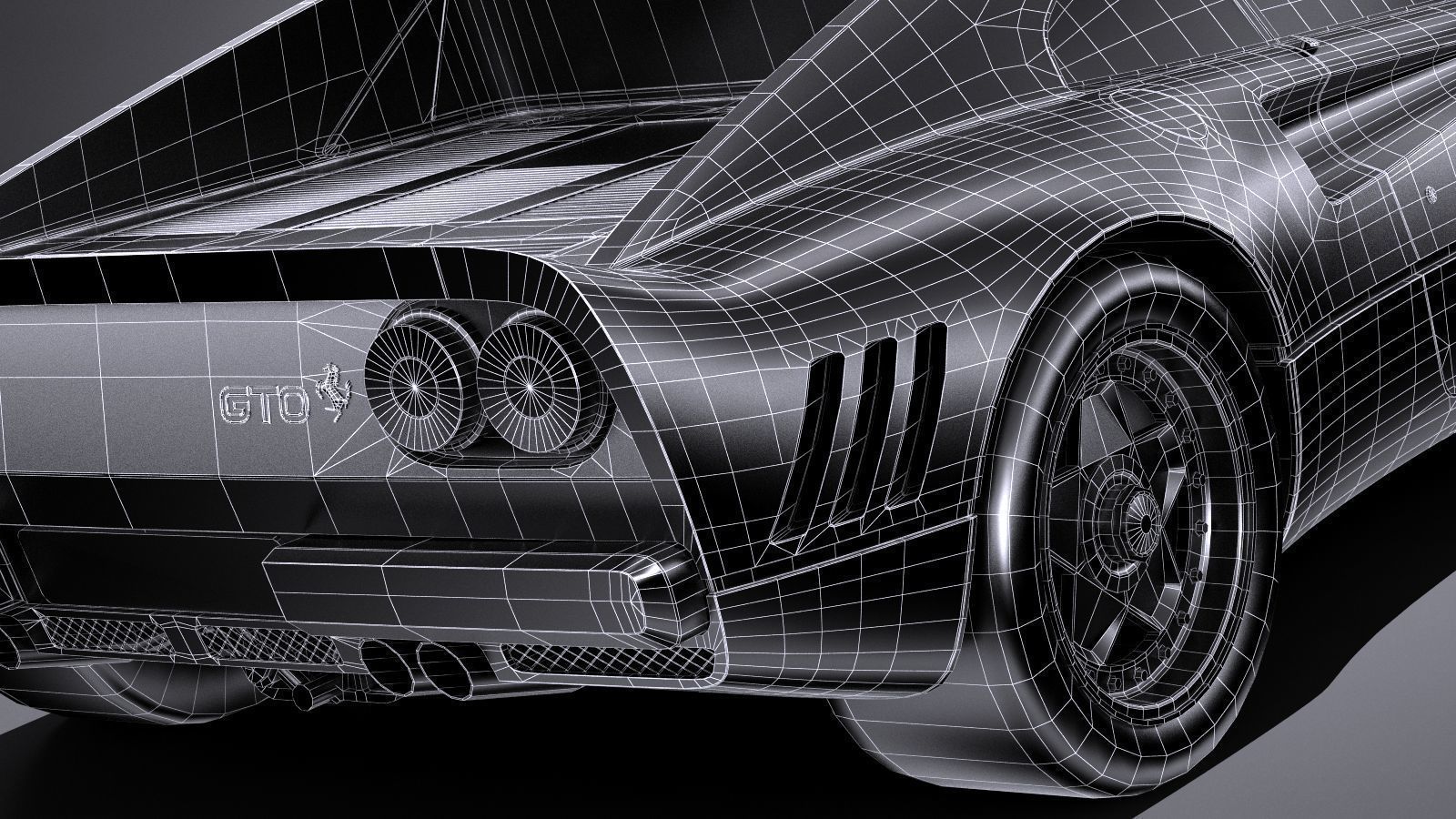 HQ LowPoly Ferrari 288 GTO 1984-1987 Low-poly 3D model_14
