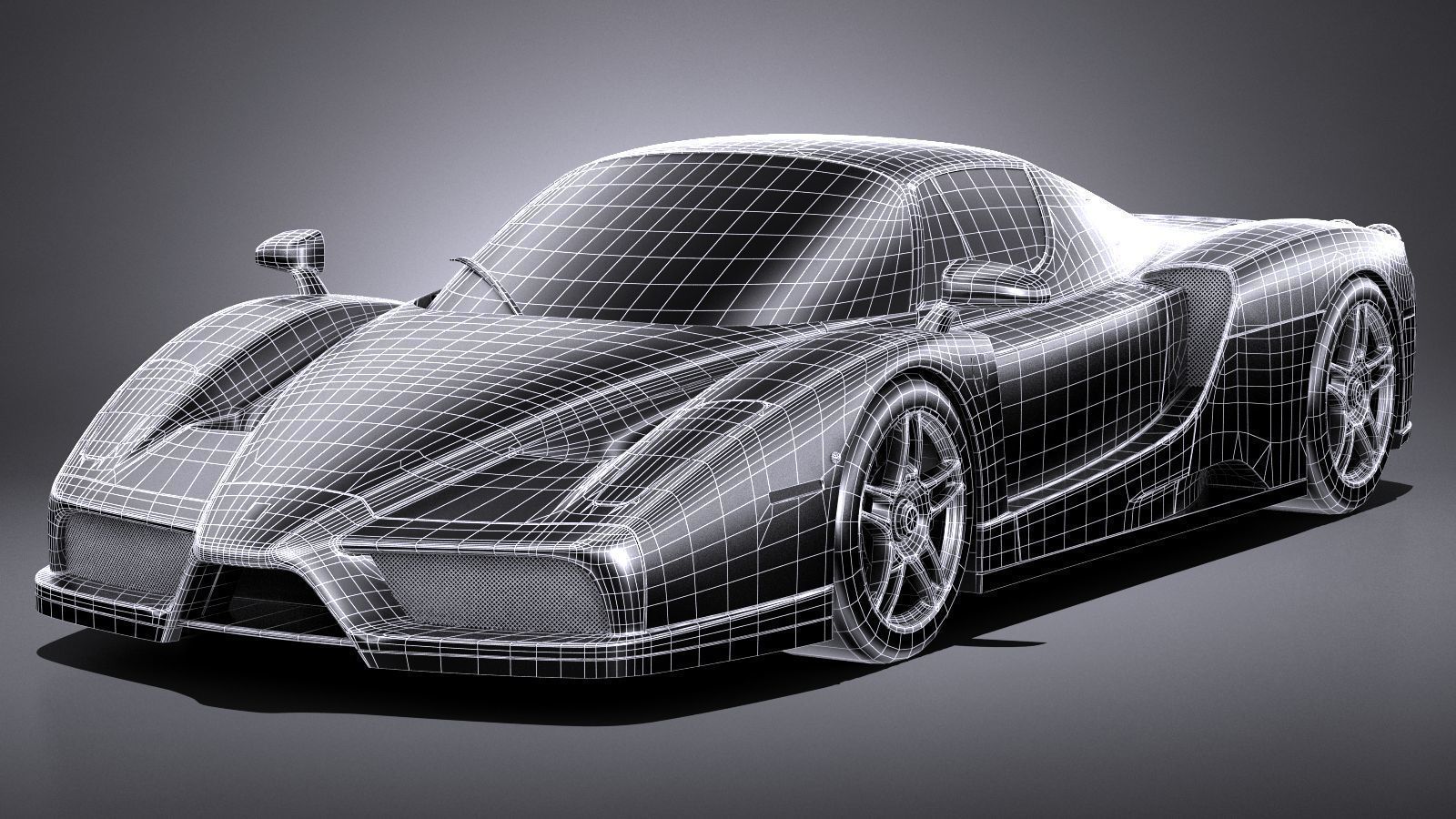 HQ LowPoly Ferrari Enzo F60 2002 Low-poly 3D model_12