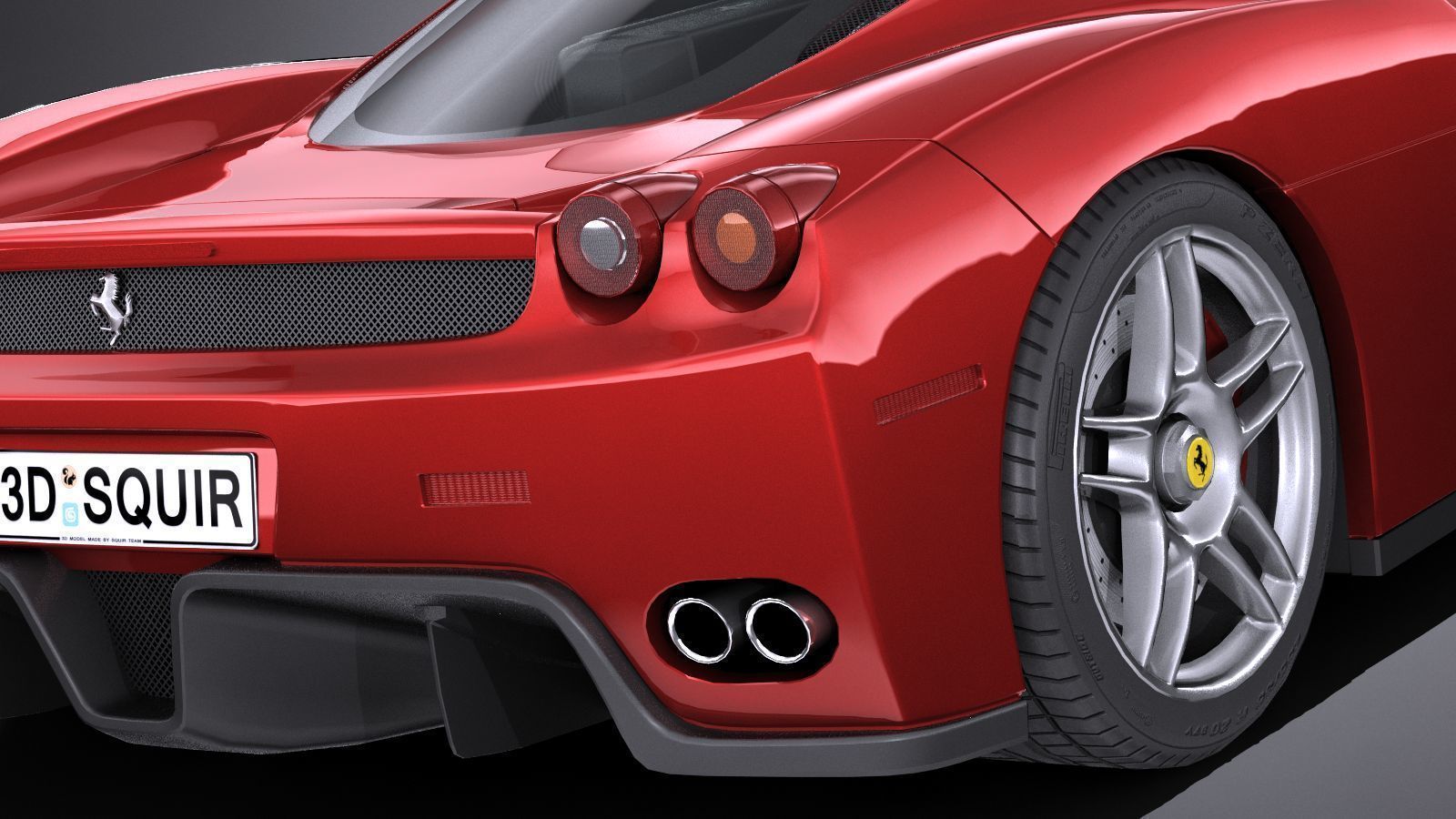 HQ LowPoly Ferrari Enzo F60 2002 Low-poly 3D model_3