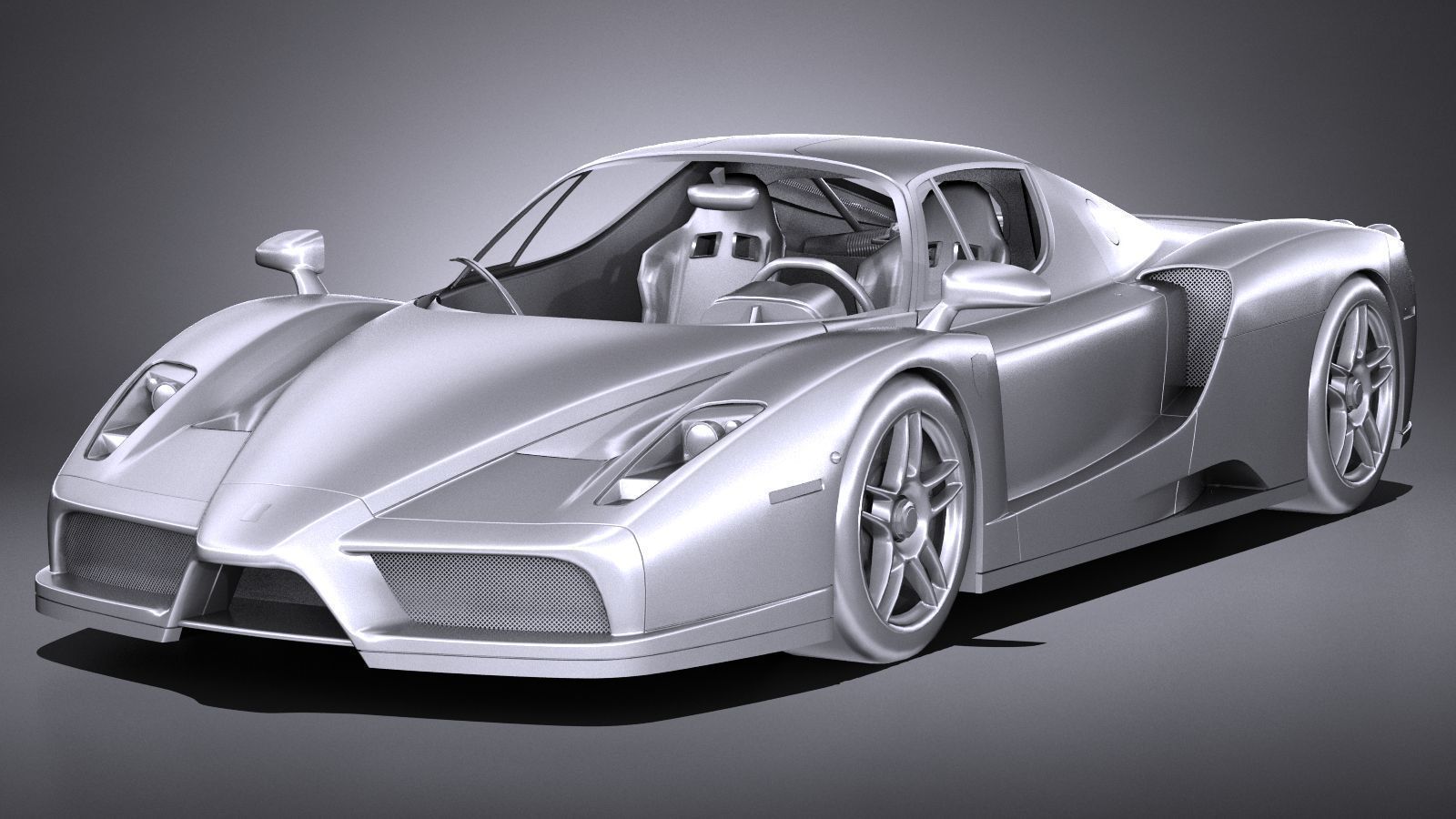 HQ LowPoly Ferrari Enzo F60 2002 Low-poly 3D model_8
