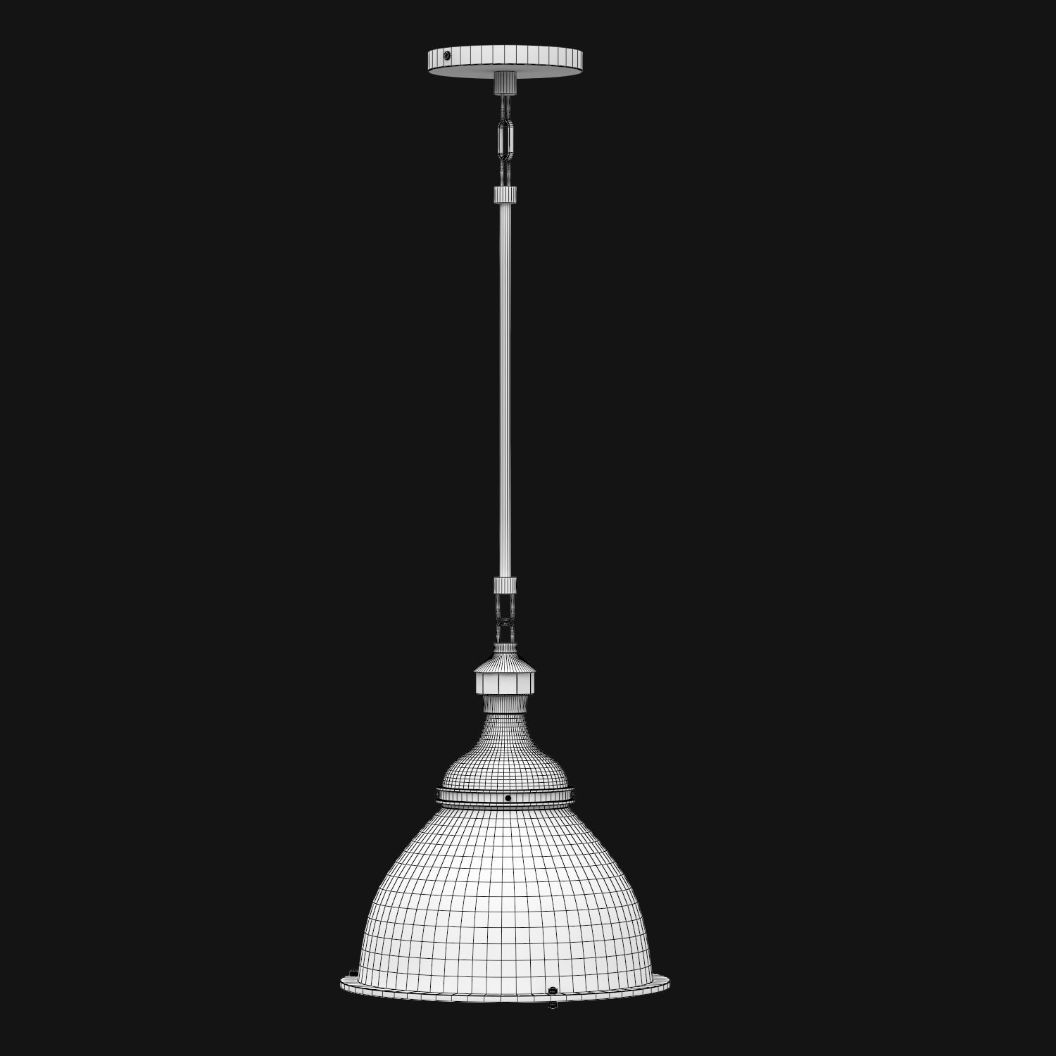 20th century English Cloche Pendant 3D model_4