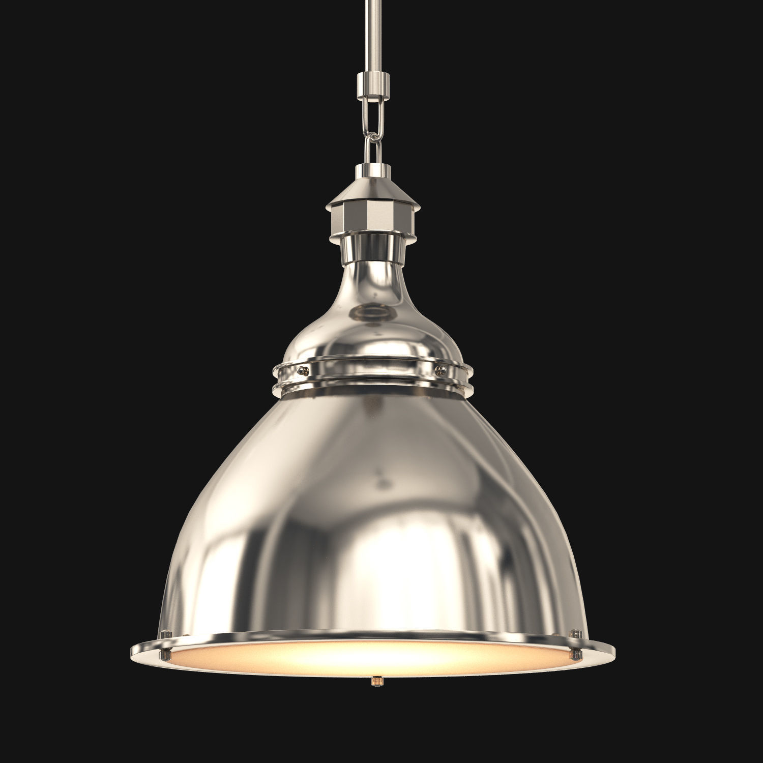 20th century English Cloche Pendant 3D model_3