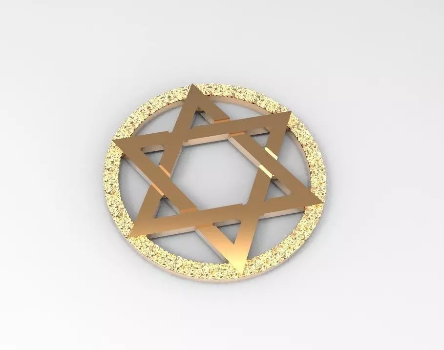Jew David star 3D print model_0