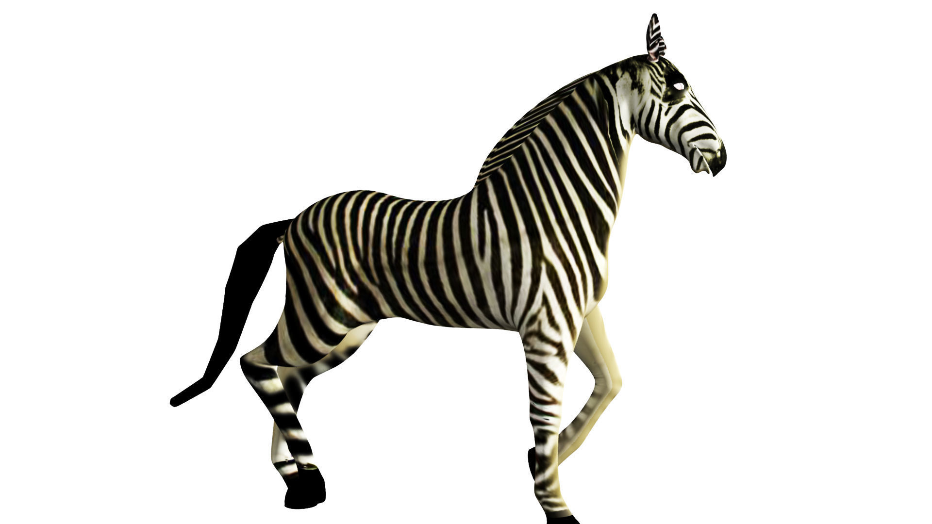 Zebra Rigged and Animated Low-poly 3D model_3