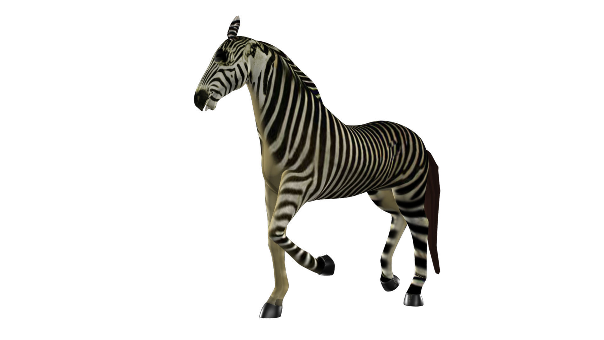 Zebra Rigged and Animated Low-poly 3D model_9