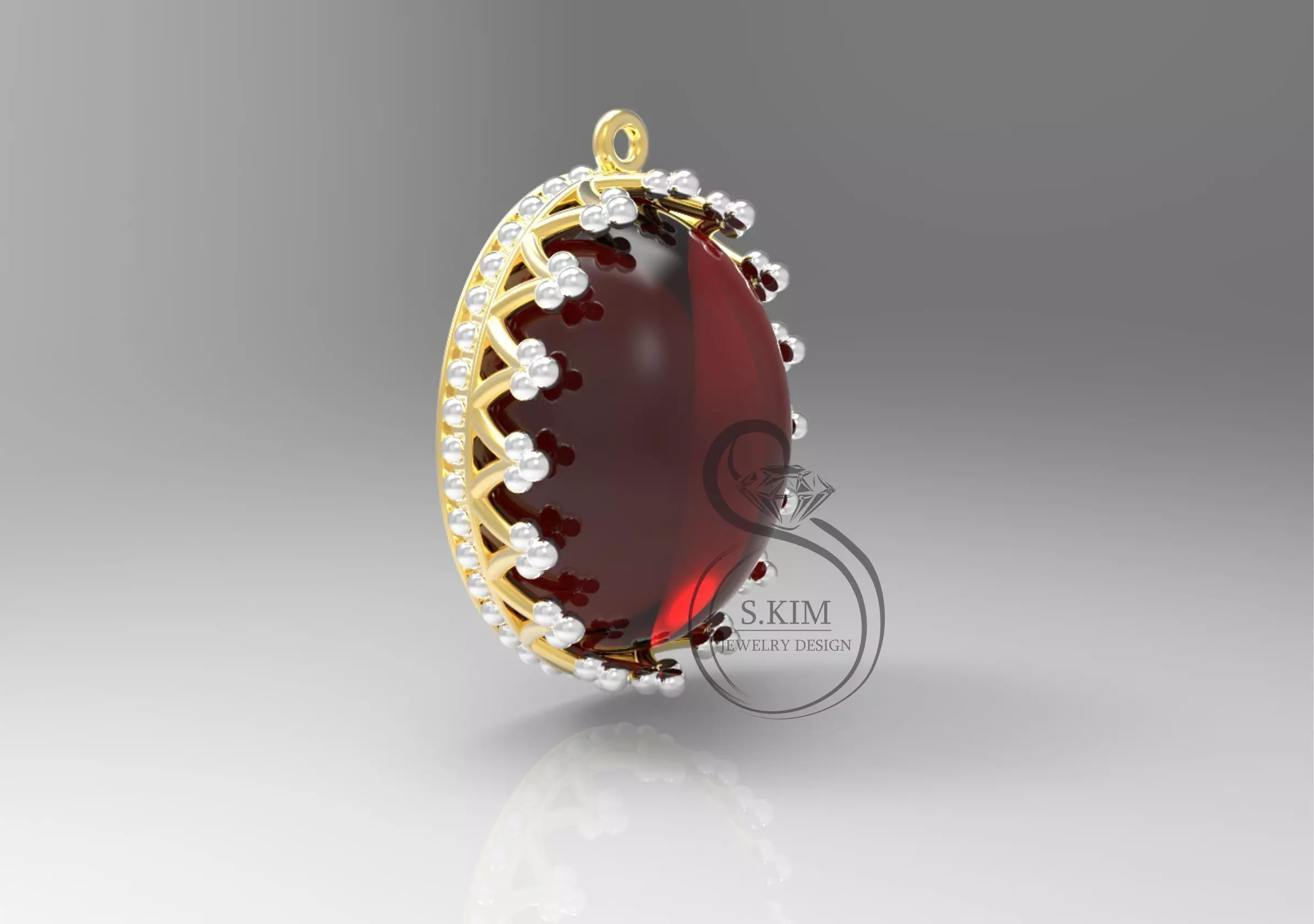 Cabochon pendant 3D print model