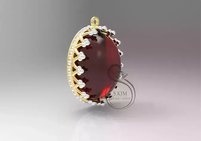 Cabochon pendant 3D print model