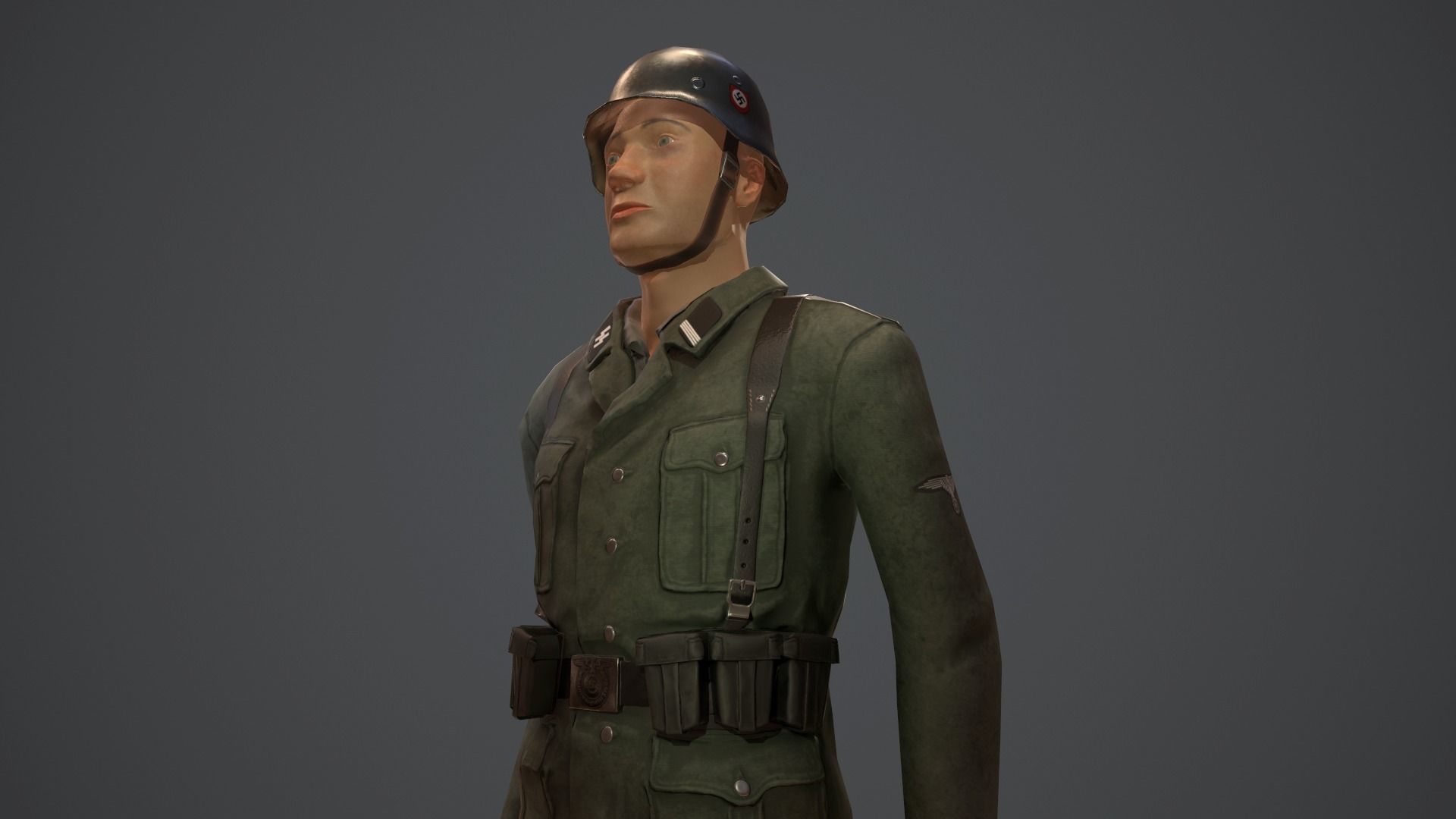 SS Soldier Low-poly 3D model_7
