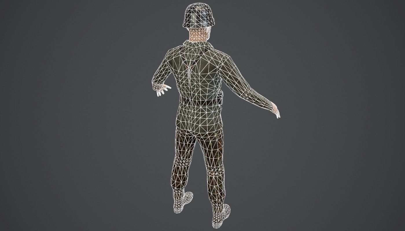 SS Soldier Low-poly 3D model_9