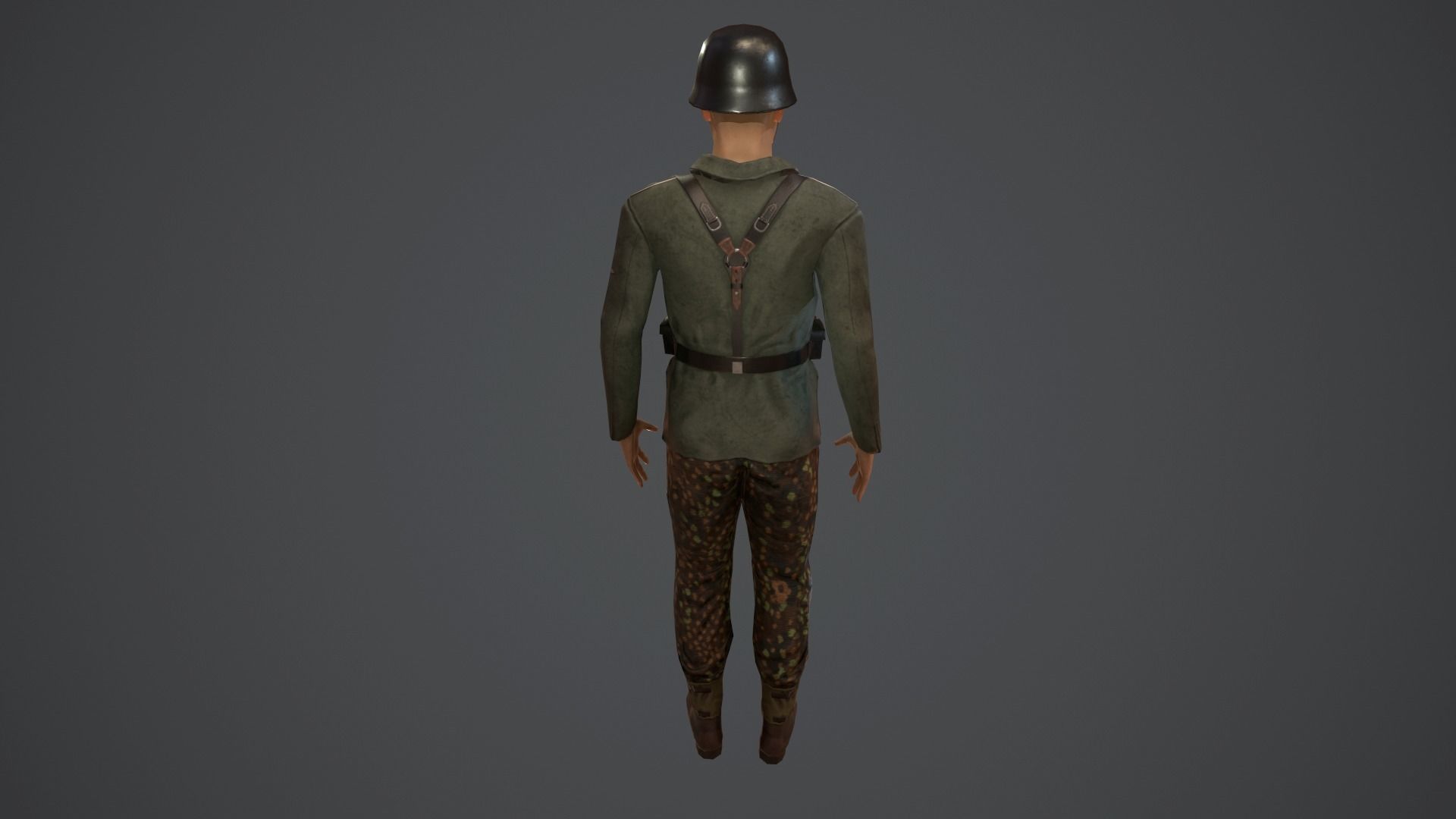 SS Soldier Low-poly 3D model_3