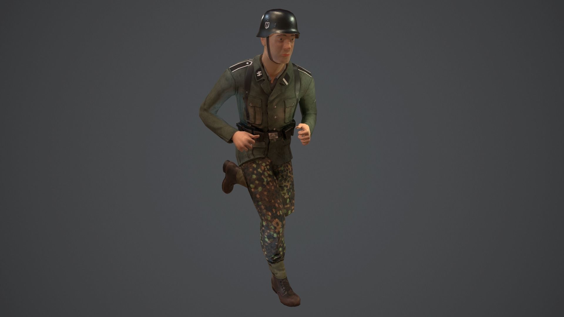 SS Soldier Low-poly 3D model_6