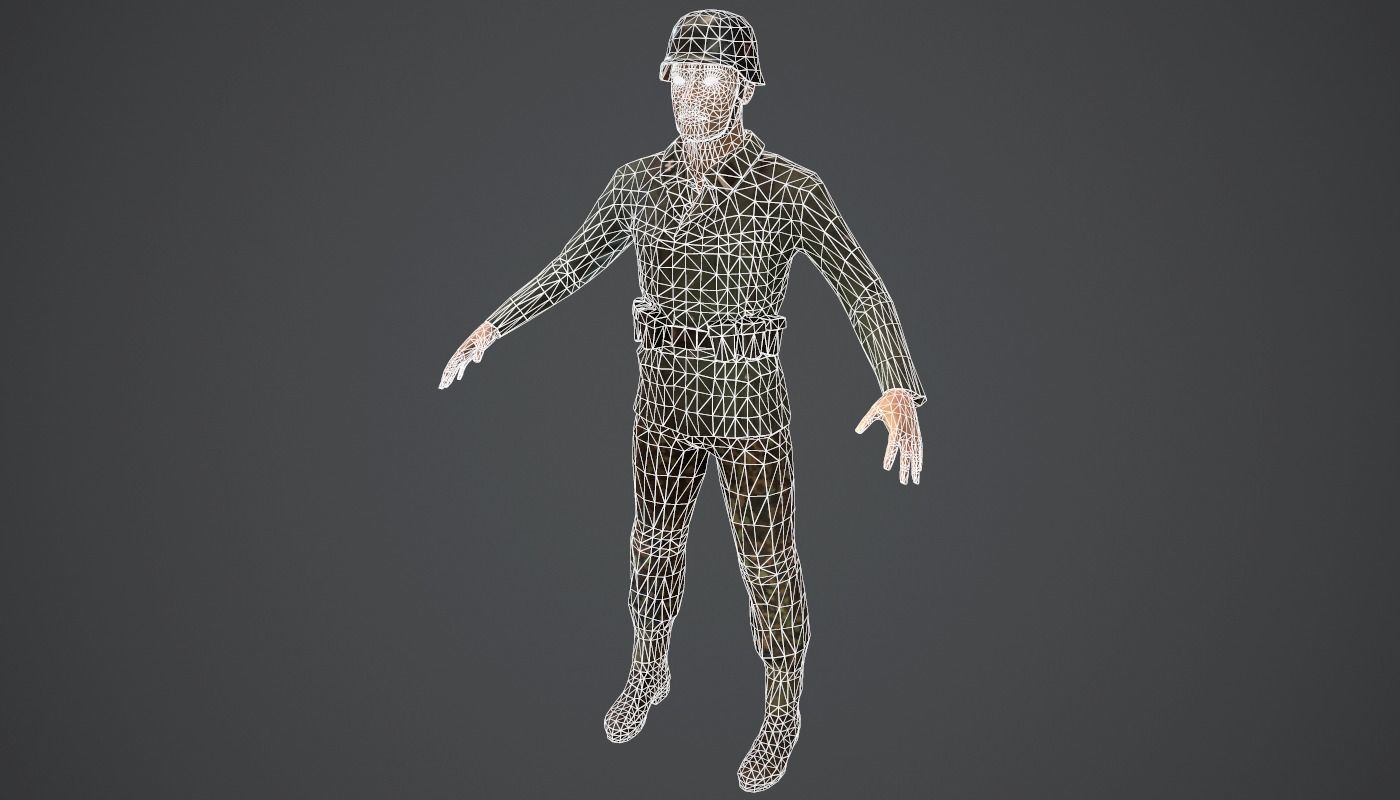 SS Soldier Low-poly 3D model_8