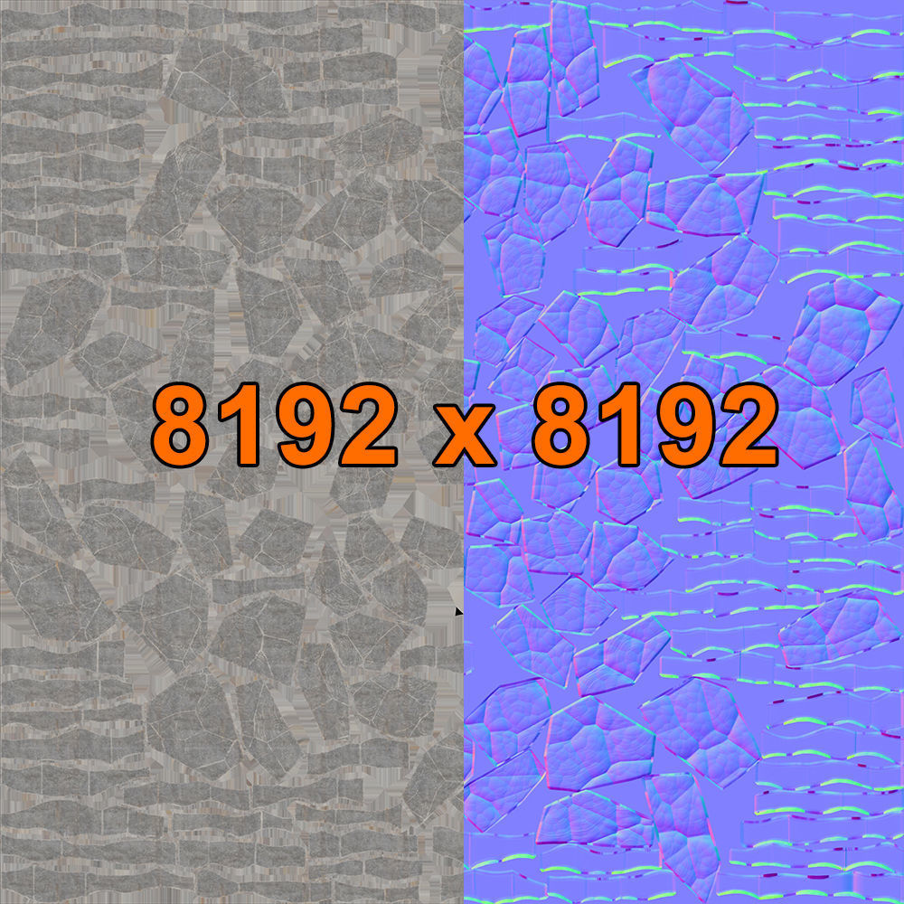 Stone rock panel Ngon 3D model_8