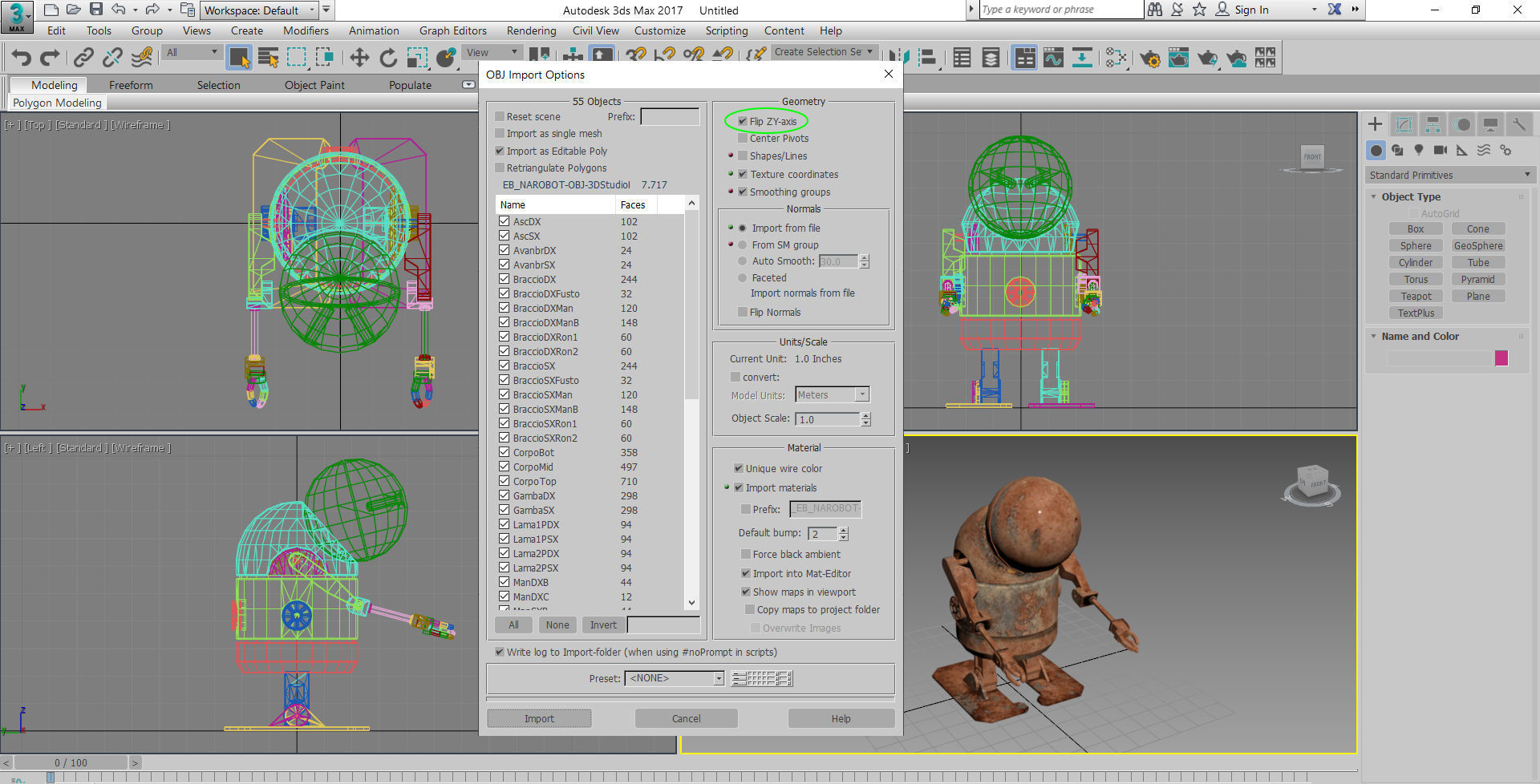 EB - Little robot Low-poly 3D model_1