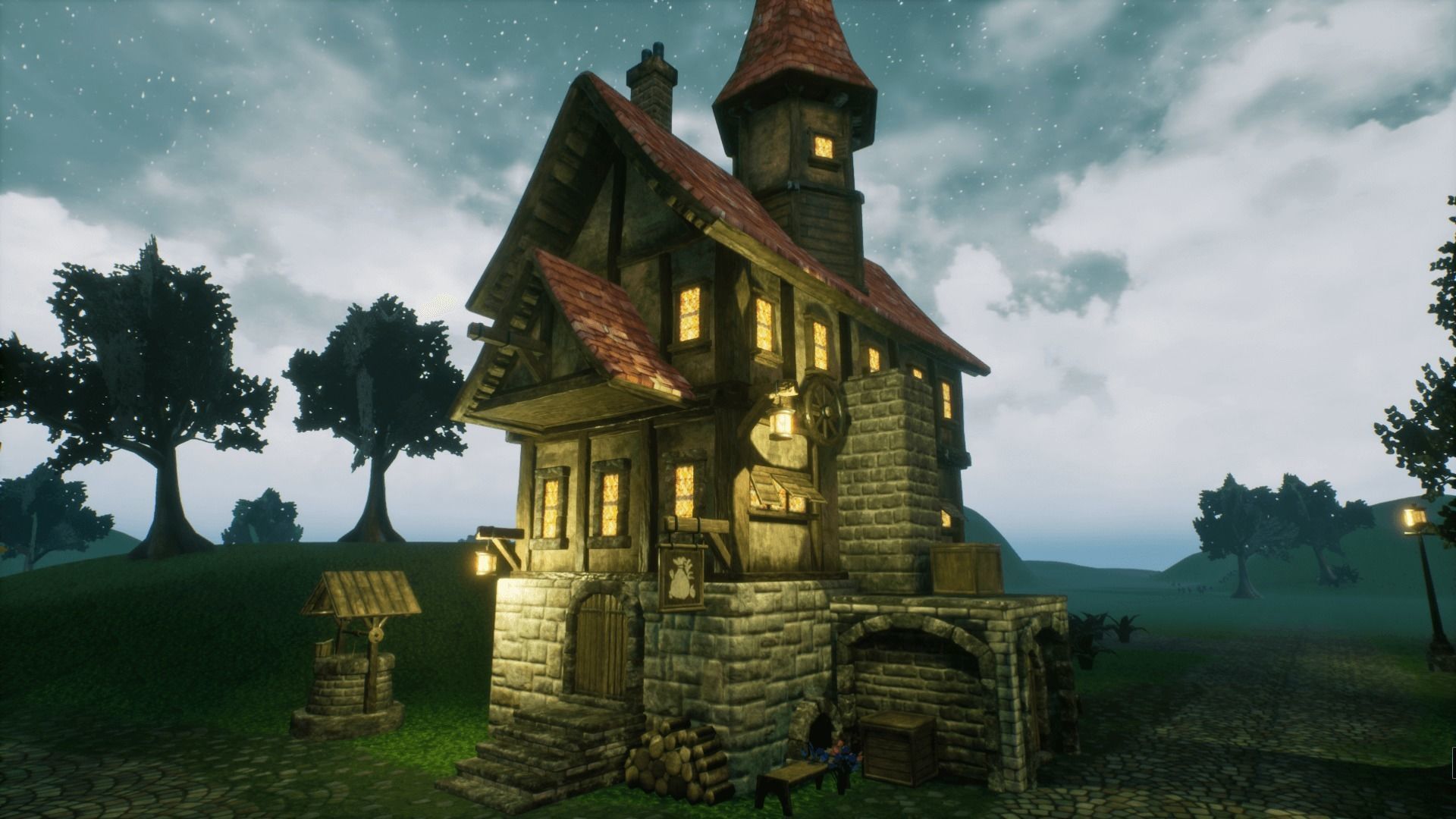 Adventure Village for UNREAL Low-poly 3D model_7