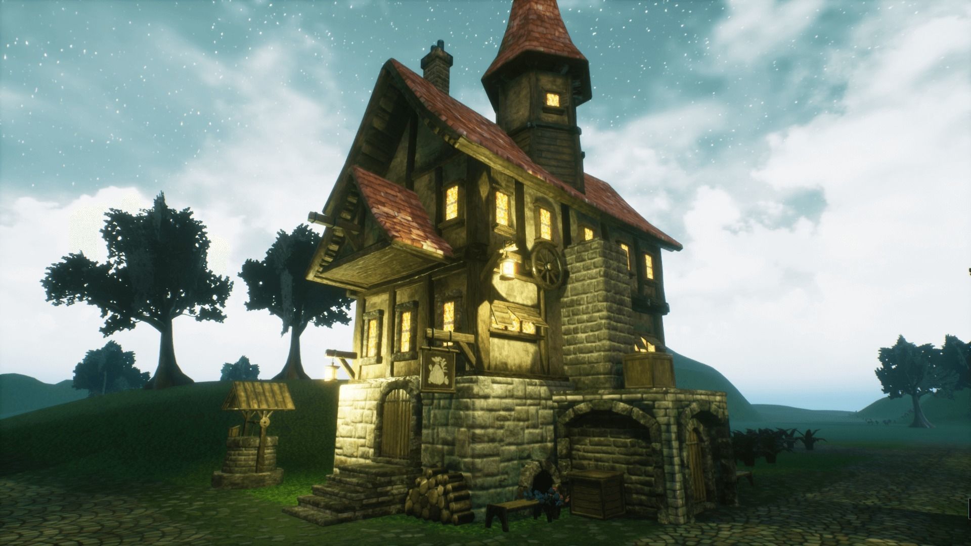 Adventure Village for UNREAL Low-poly 3D model_10