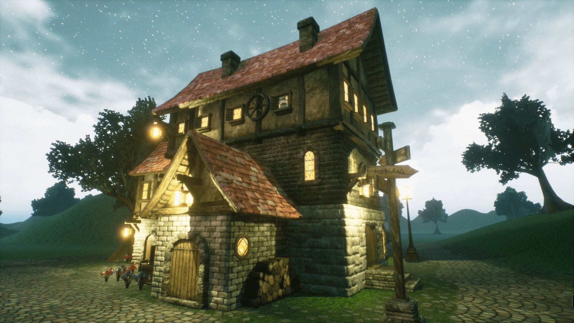 Adventure Village for UNREAL Low-poly 3D model_9