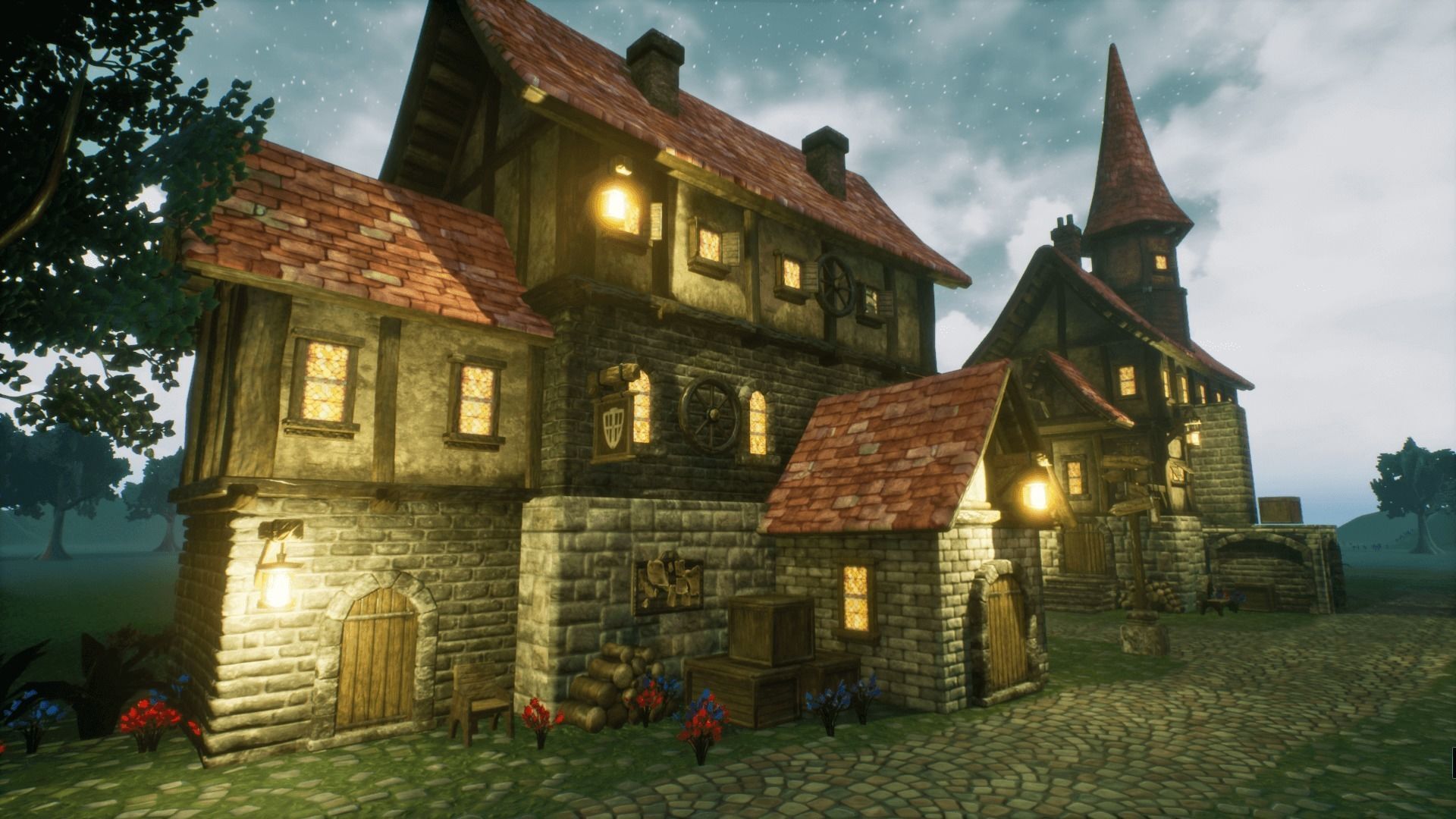 Adventure Village for UNREAL Low-poly 3D model_8